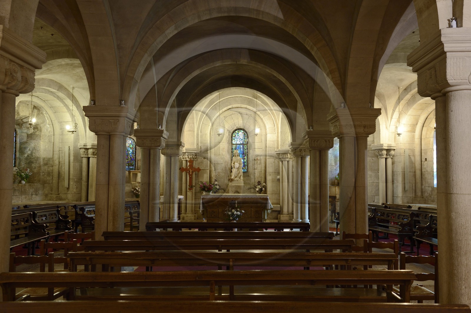 France, Meuse (55), Verdun, Ville Haute, cathédrale Notre-Dame du Xe siècle, la crypte orientale