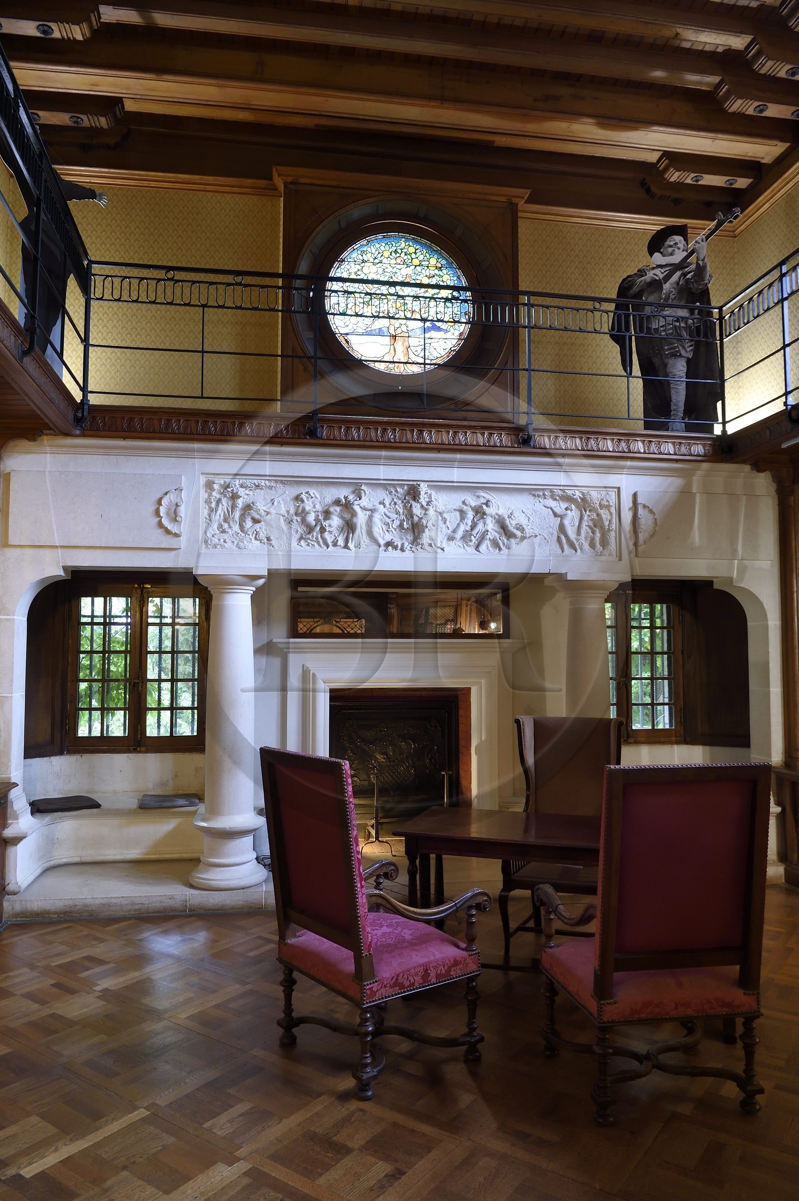 France, Pyrénées-Atlantiques (64), Pays-Basque, Cambo-les-Bains, la Villa Arnaga, musée et maison d'Edmond Rostand, la bibliothèque