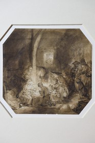 France, Pyrénées-Atlantiques (64), Pays-Basque, Bayonne, musée Bonnat-Helleu, musée des Beaux-Arts, dessin de Rembrandt, l'adoration des bergers
