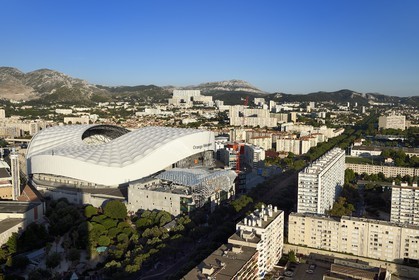France, Bouches-du-Rhône (13), Marseille, quartier Rond point du Prado, le stade Vélodrome