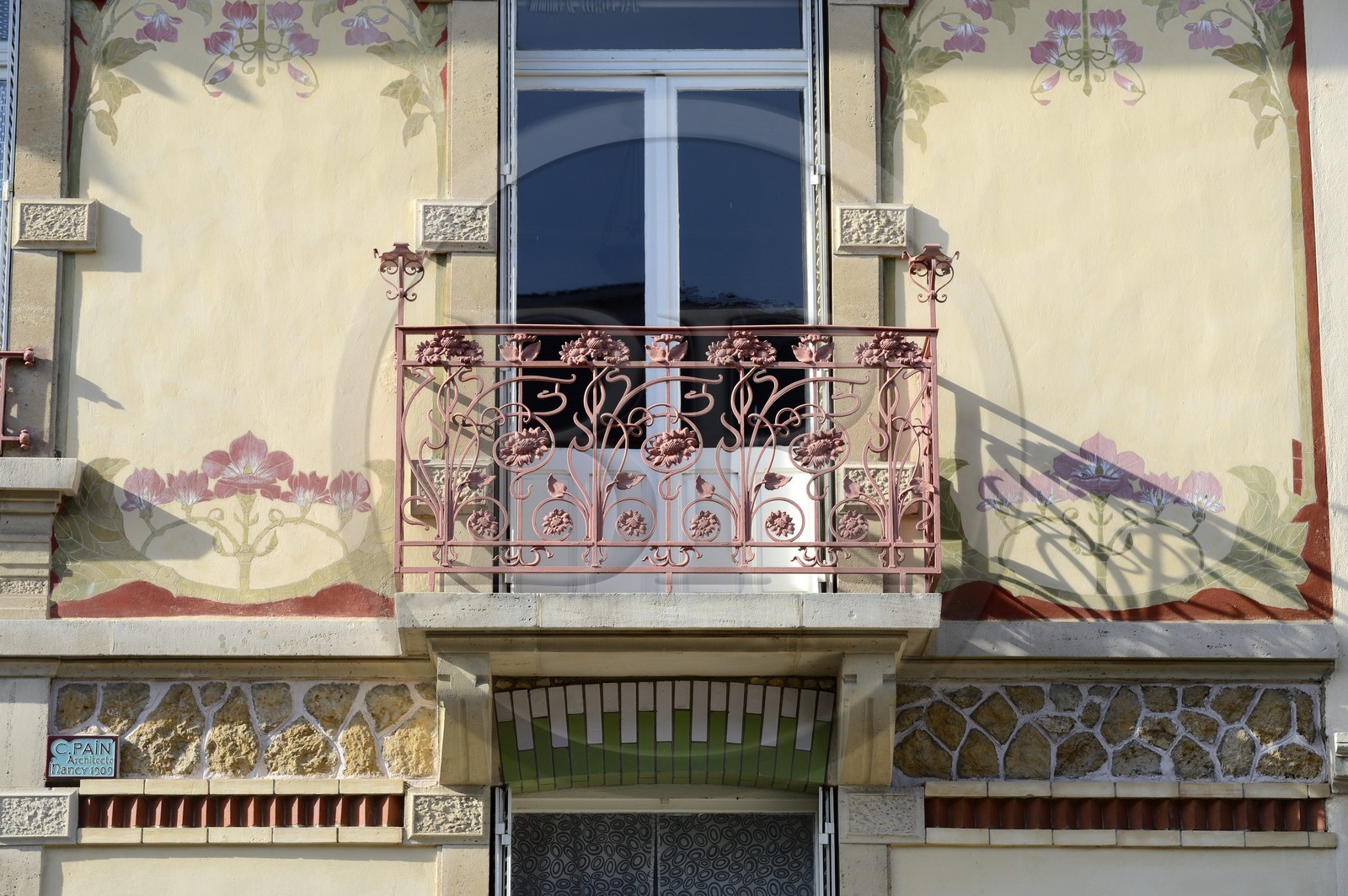 France, Meurthe-et-Moselle (54), Nancy, rue Félix Faure, maison de lotissement Art Nouveau de l'architecte Cesar Pain