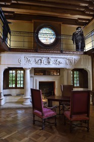 France, Pyrénées-Atlantiques (64), Pays-Basque, Cambo-les-Bains, la Villa Arnaga, musée et maison d'Edmond Rostand, la bibliothèque