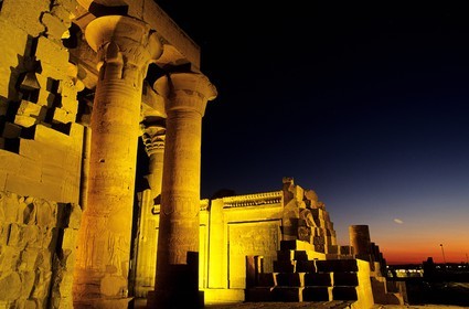 Egypte, Kom Ombo, temple commencé par Ptolémée VI et terminé au 3ème siècle
