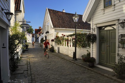 Norvège, Rogaland, Stavanger, maison en bois de la vieille ville