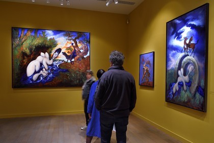 France, Paris (75), quartier du Marais, le musée de la Chasse et de la Nature dans l’hôtel de Guénégaud, exposition Diane et Actéon des oeuvres du peintre Gérard Garouste