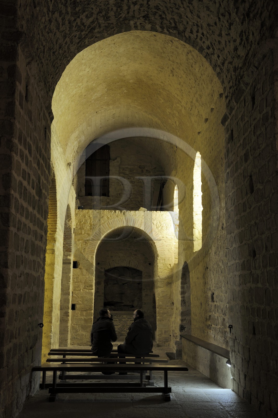 France, Manche (50), l'abbaye du Mont-Saint-Michel, classé Patrimoine Mondial de l'UNESCO, l'église de Notre-Dame-Sous-Terre de 970