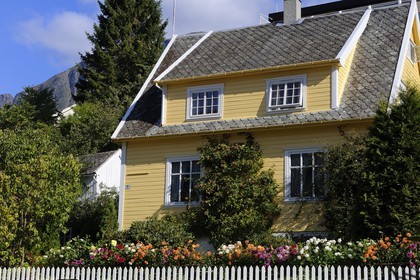 Norvège, Aurland, maison en bois