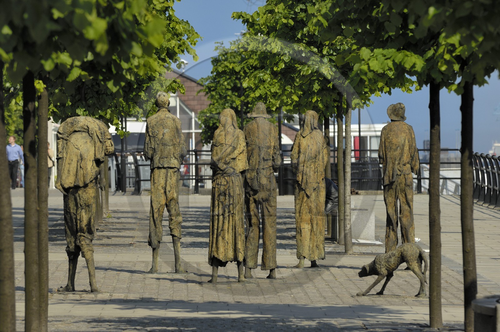 Irlande, Dublin, sculpture contemporaine en hommage aux victimes de la grande famine