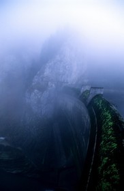 France, Doubs (25), Barrage du Chatelot a la frontière Suisse