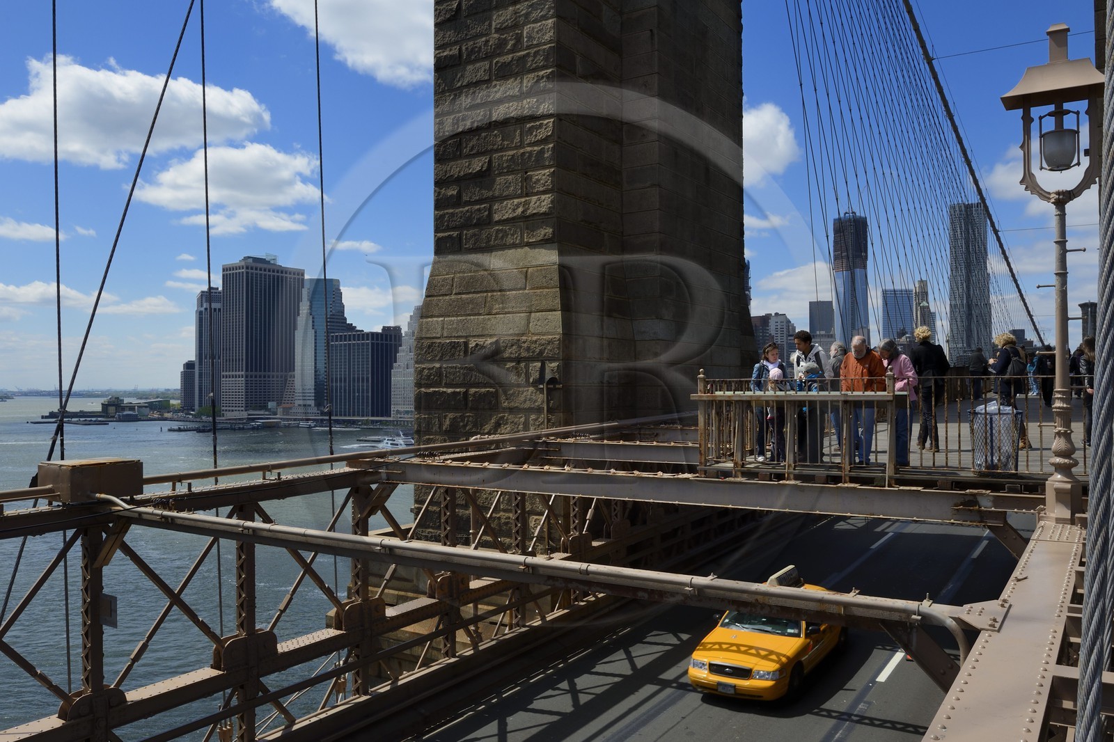 Etats-Unis, New York, Manhattan, le pont de Brooklyn