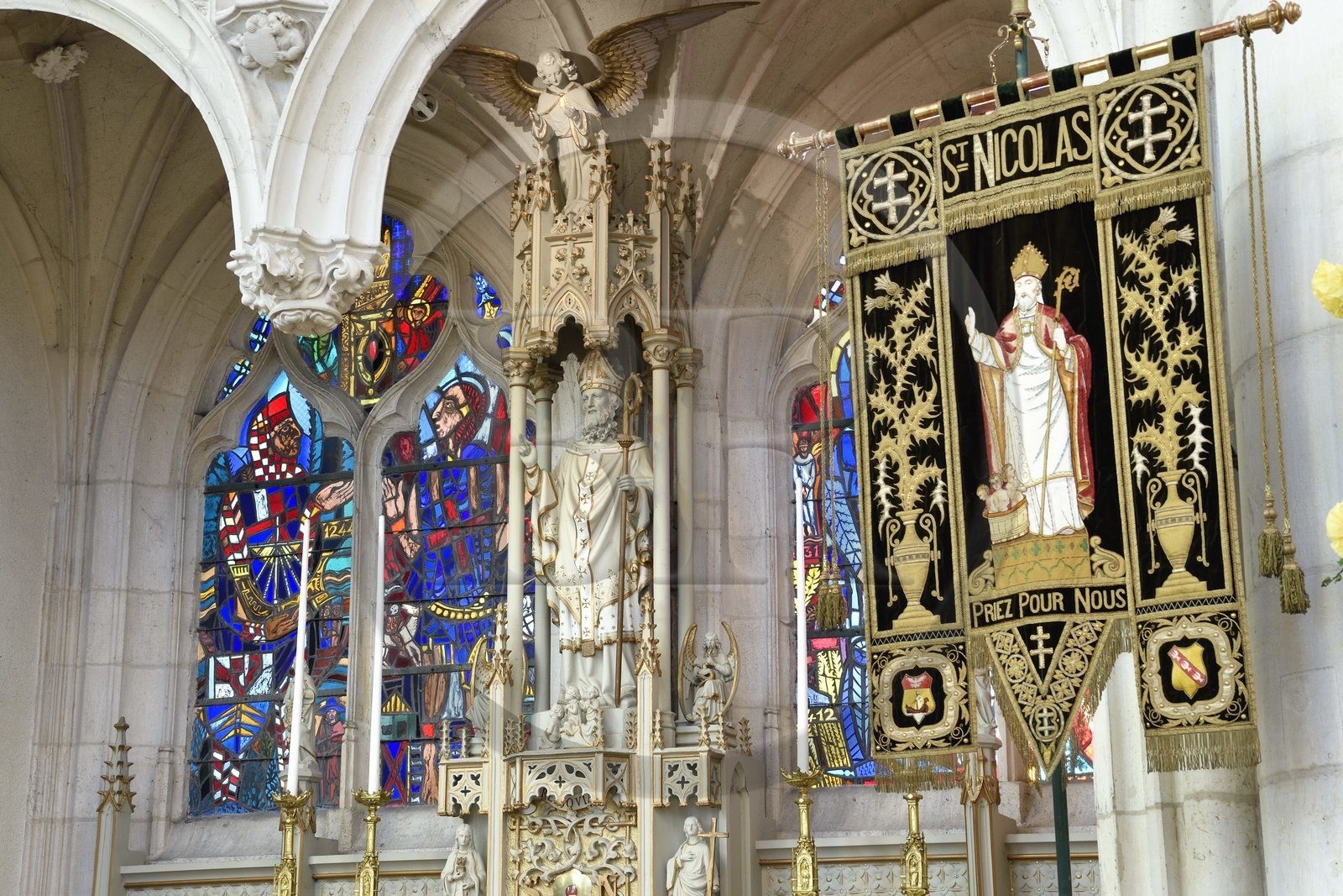 France, Meurthe-et-Moselle (54), Saint-Nicolas-de-Port, basilique de Saint Nicolas, chapelle Saint Nicolas avec sa représentation