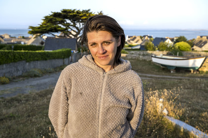 France, Finistère (29), Mer d'Iroise, Ile de Molène, Gwenola Gervais revenue sur l'ile pour ouvrir une auberge socio-écologique