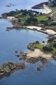 France, Finistère (29), Baie de Morlaix, l'Ile Callot (vue aérienne)