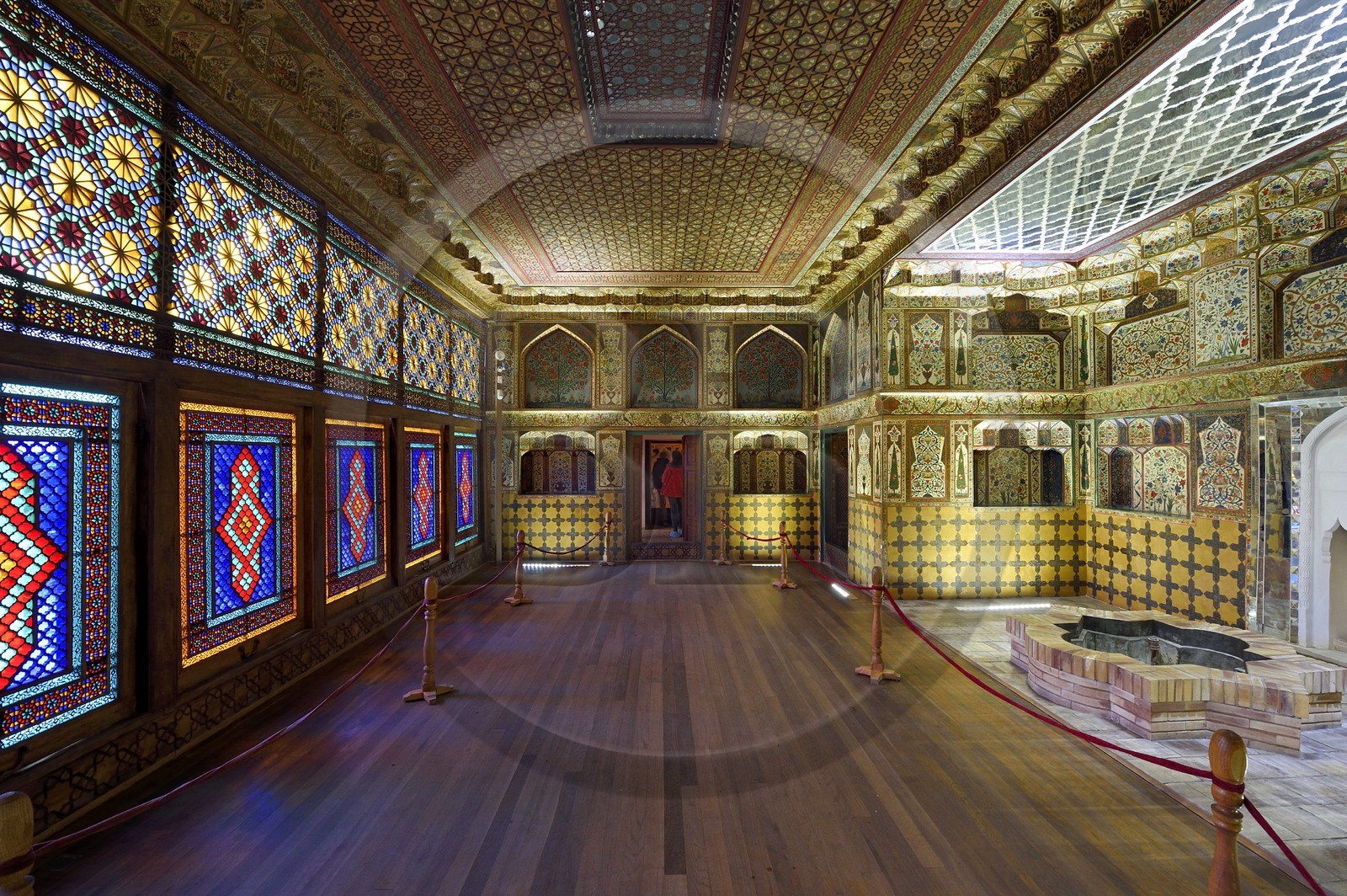 Azerbaïdjan, Sheki (Shaki), Palais des Khans de Shaki construit en 1797 par Muhammed Hasan Khan, Salle de consultation