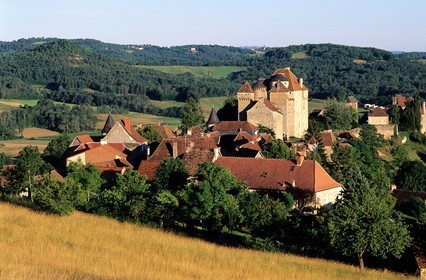 France, Corrèze (19), Curemonte, labellisé Les Plus Beaux Villages de France, le château