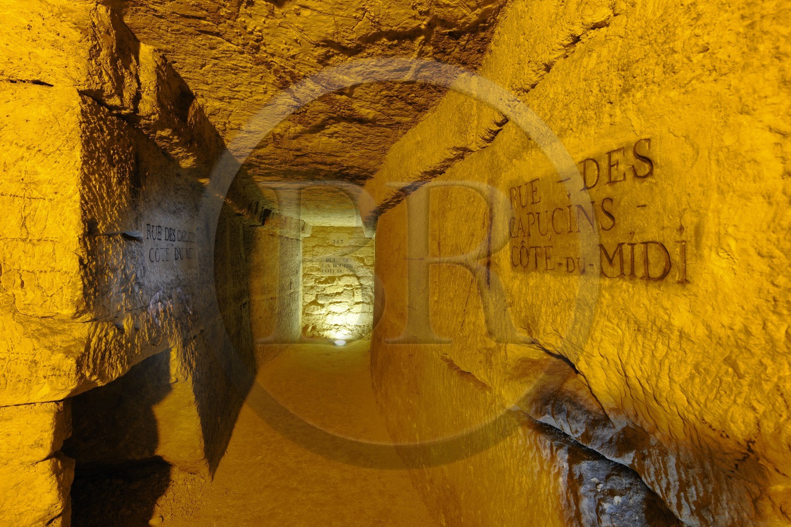 France, Paris (75), la carrière des Capucins sous l'hopital Cochin, nom des anciennes rues en surface