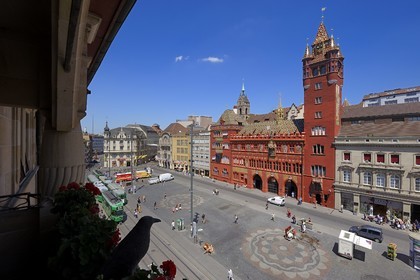 Suisse, Bâle, Marktplatz et l'Hôtel de Ville