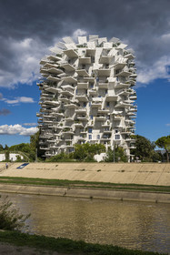 France, Hérault (34), Montpellier, quartier Richter, les rives du Lez, l'immeuble L'Arbre Blanc, coréalisé par le japonais Sou Foujimoto avec les architectes français Nicolas Laisné et Manal Rachdi