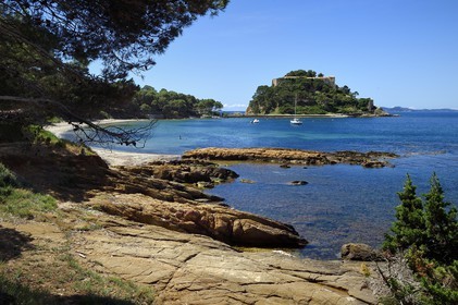 France, Var (83), Bormes-les-Mimosas, Cap de Bregancon, Fort de Brégançon, résidence officielle du président de la République