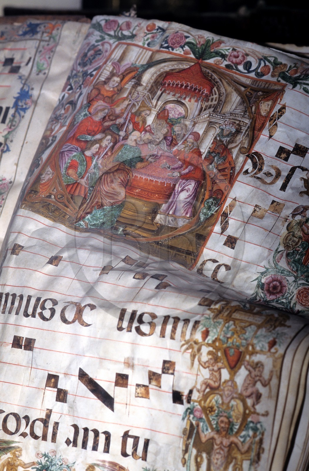 Espagne, Estrémadure, Plasencia, livre enluminé à la Cathédrale vieille et neuve