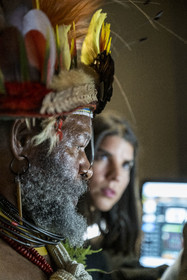 France, Paris (75), siège de l'UNESCO, conférence à l'Université de la Terre du 25 novembre 2022, le chef Papou Mundiya Kepanga