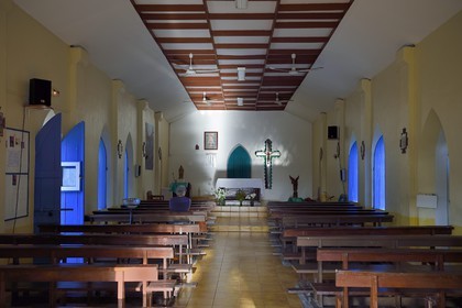 France, Ile de Mayotte, Petite-Terre, Dzaoudzi le centre administratif de Mayotte, église Saint Michel de Petite Terre