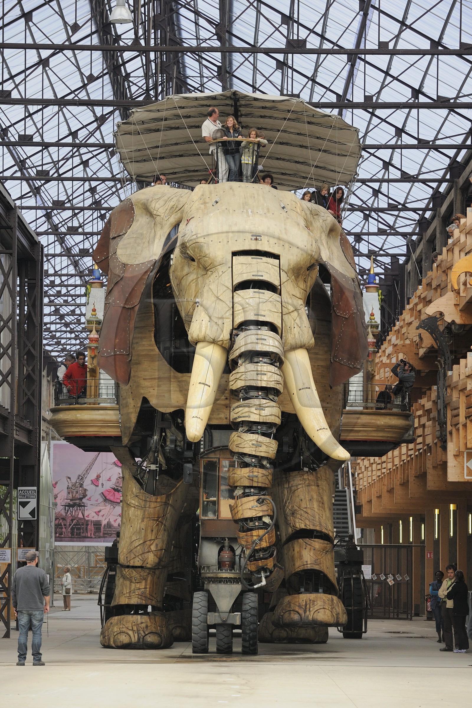 France, Loire-Atlantique (44), Nantes, l'Ile de Nantes, les hangars des anciens chantiers navals, les Machines de l'Ile, l'éléphant, automate