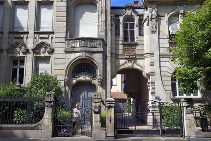 France, Moselle (57), Metz, quartier impérial, villa Jugendstil sur l'avenue Foch