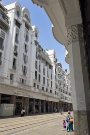 Maroc, Casablanca, boulevard Mohammed V, immeuble du Grand Bon Marché construit entre 1929 et 1932