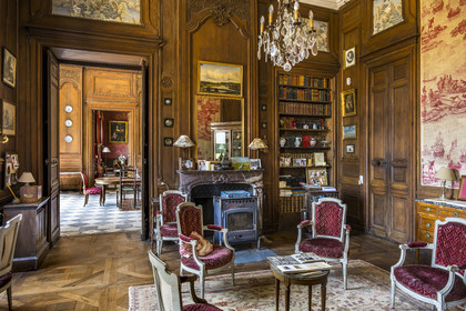 France, Ille-et-Vilaine (35), Côte d'Emeraude, Saint-Malo, malouinière de la Chipaudière construit l'armateur et corsaire François-Auguste Magon de la Lande au début du XVIIIème siècle, un des salons
