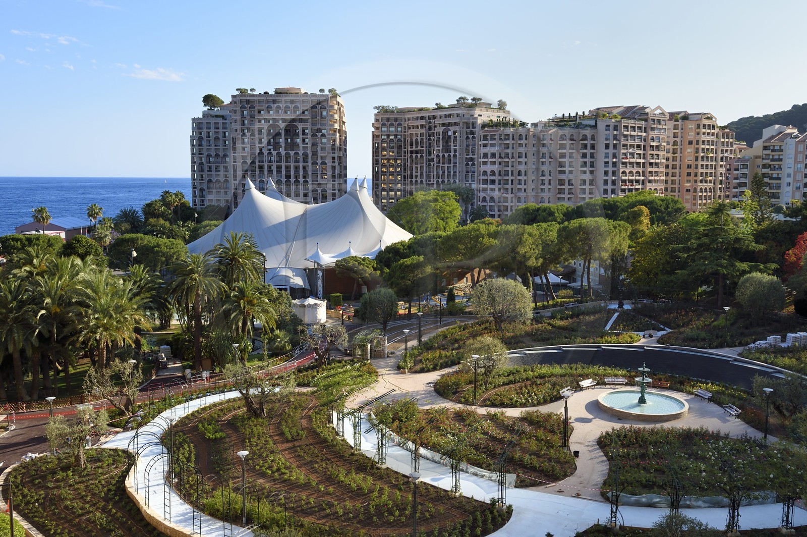 Principauté de Monaco, Fontvieille, la roseraie Princesse Grace