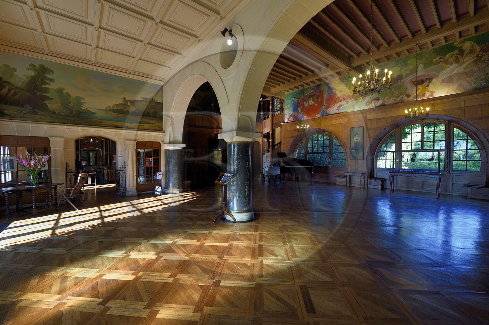 France, Pyrénées-Atlantiques (64), Pays-Basque, Cambo-les-Bains, la Villa Arnaga, musée et maison d'Edmond Rostand, le Grand Hall