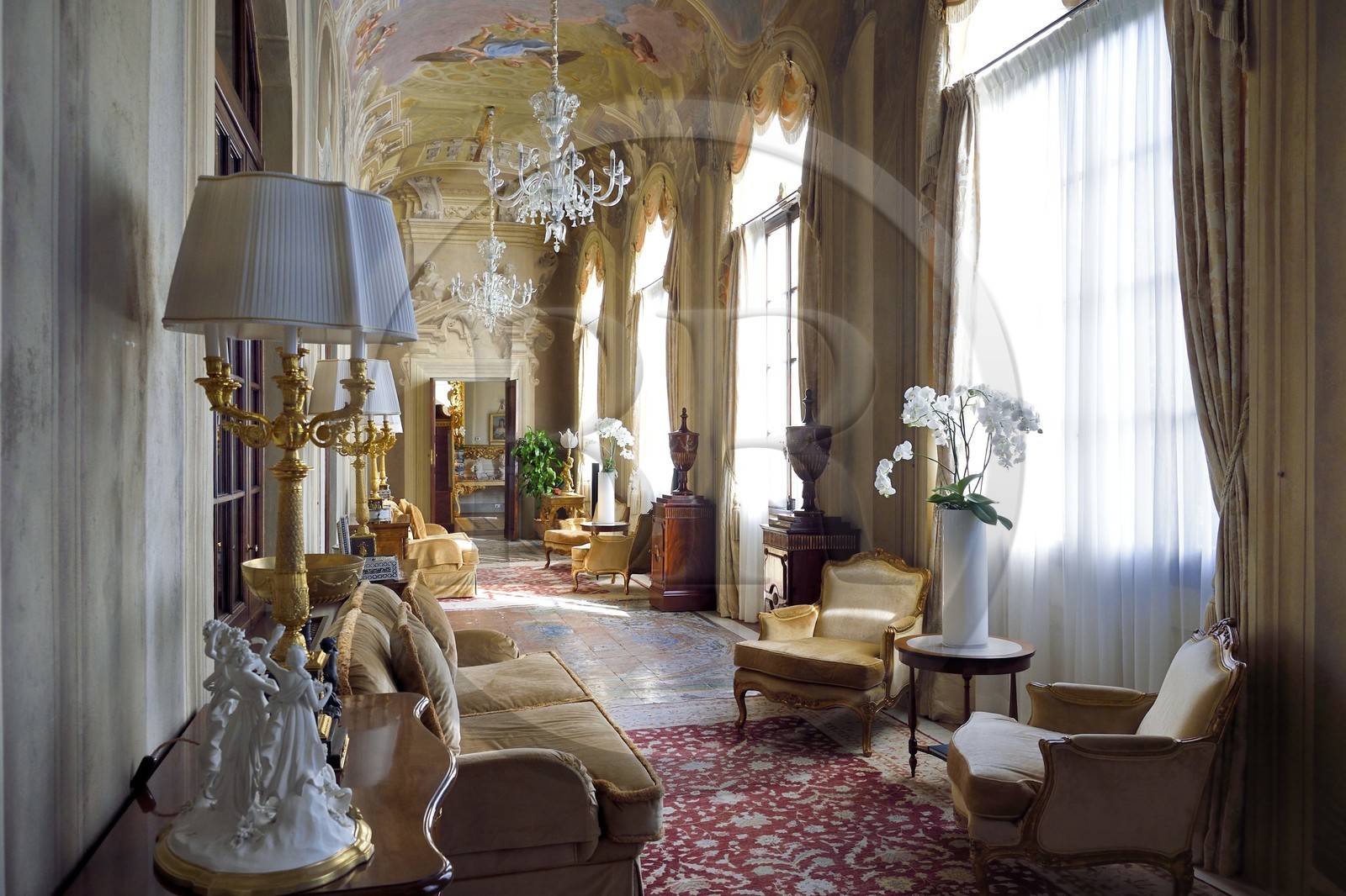 Italie, Toscane, Florence, centre historique classé Patrimoine Mondial de l'UNESCO, Palazzo Della Gherardesca, palace 5 étoiles Four Seasons Hotel Firenze, la suite royale