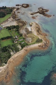 France, Côtes-d'Armor (22), Côte d'Ajoncs, Penvénan, Ile Saint Gildas(vue aérienne)