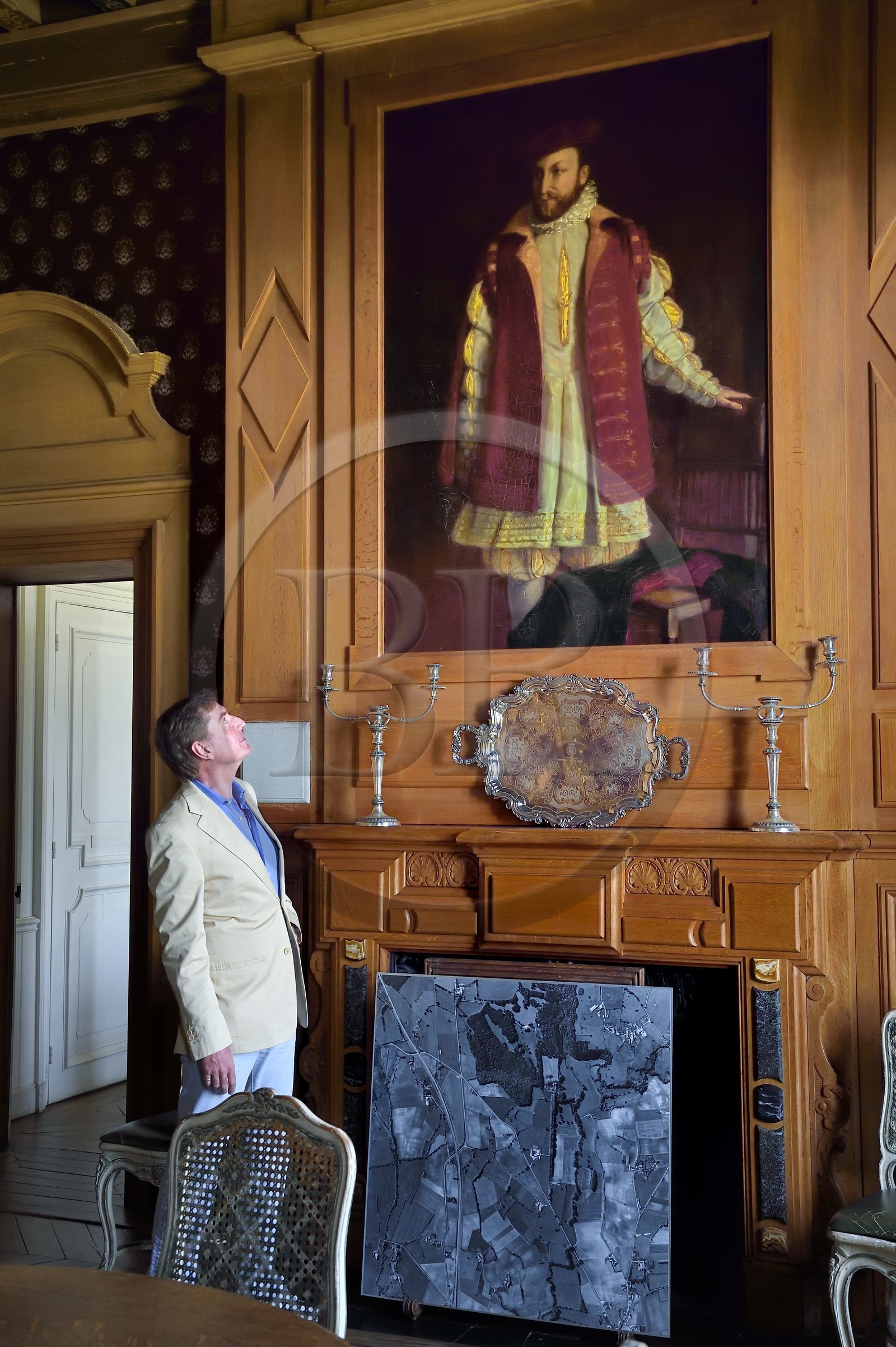 France, Allier (03), ancienne province du Bourbonnais, Besson, chateau du Nouveau- Bostz appartenant au Prince Charles Henri de Lobkowicz descendant des Bourbon-Parme