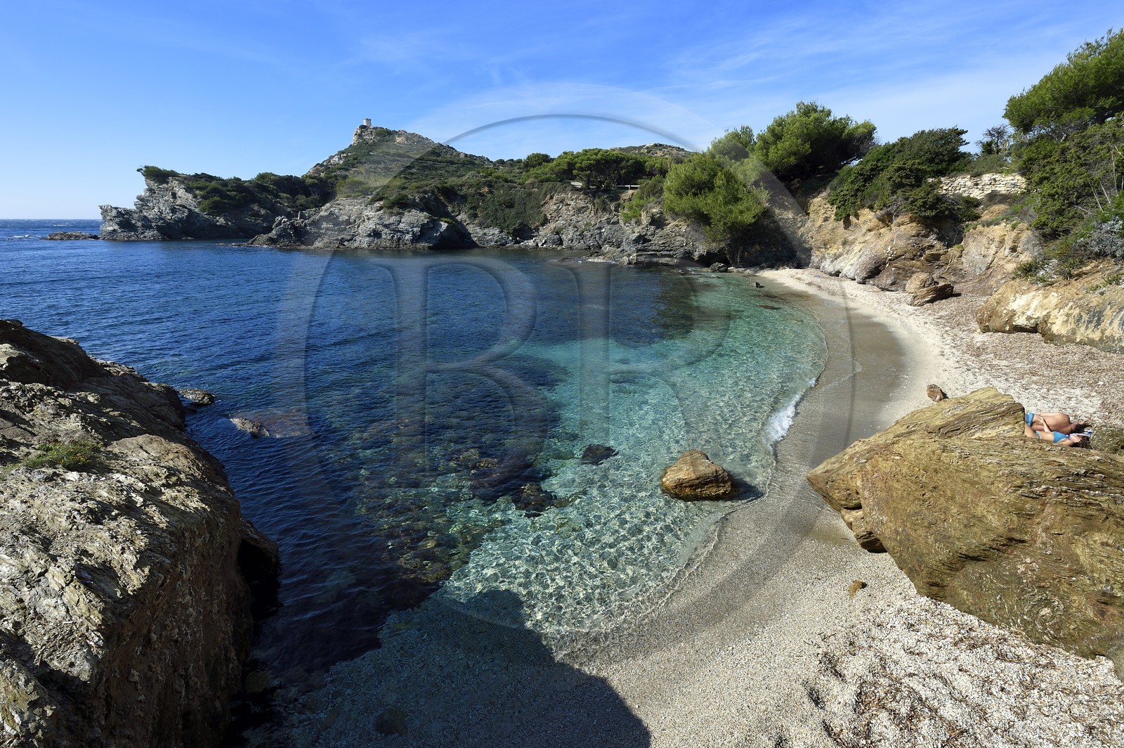 France, Var (83), Ile des Embiez, plages Coucoussa