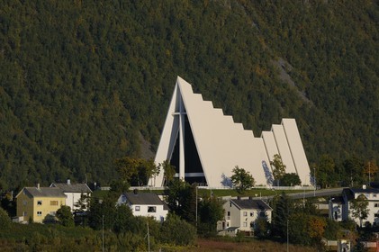 Norvège, Troms, ville de Tromso, la cathédrale Arctique à Tromsdalen