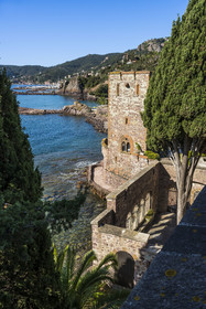 France, Alpes-Maritimes (06), Mandelieu-la-Napoule, chateau de La Napoule (XII-XIXe siècle) reconstruit en grande partie au début du XXème siècle par le couple américain Henry et Marie Clews, il abrite désormais le Clews Center for the Arts