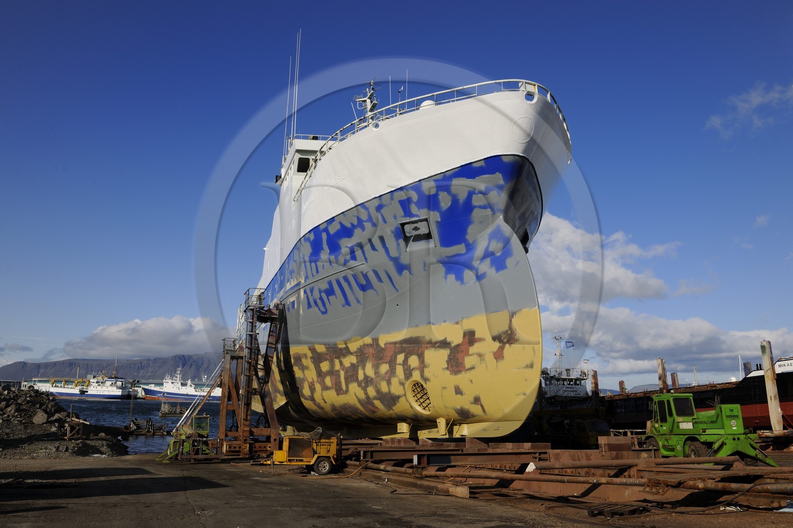 Islande, Reykjavik, chantier naval au port