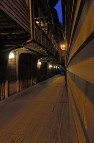 Norvège, comté de Hordaland, Bergen, maisons en bois du quartier de Bryggen, classé Patrimoine Mondial de l'UNESCO, ancien comptoir de la ligue hanséatique (la Hanse)