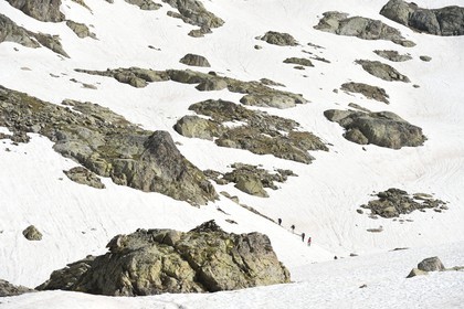 France, Alpes-Maritimes (06), parc national du Mercantour, Haute-Vésubie, vallon de la Madone de Fenestre, randonnée vers le col de Fenestre