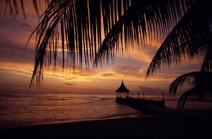Jamaïque, Montego Bay, coucher de soleil à l' hôtel Half Moon