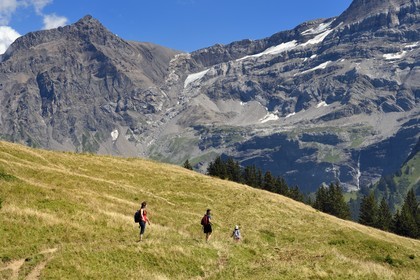 Suisse, canton de Vaud, Villars-sur-Ollon, randonnée du col de Bretaye au col de la Croix en passant par le hameau d'Ensex