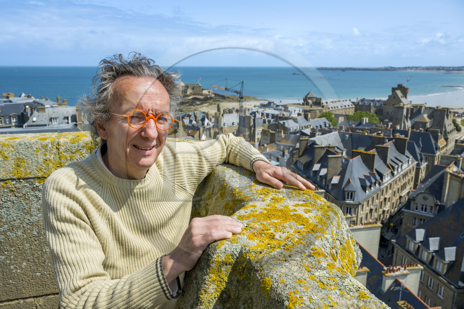 France, Ille-et-Vilaine (35), Côte d'Emeraude, Saint-Malo, Cathédrale Saint-Vincent de Saint-Malo, l'historien malouin Olivier Chereil de la Rivière, propriétaire de l'Hotel particulier Magon, authentique demeure de corsaire du XVIIIème siècle
