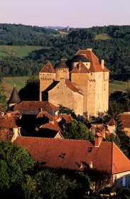 France, Corrèze (19), Curemonte, labellisé Les Plus Beaux Villages de France, le château