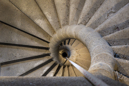 France, Ille-et-Vilaine (35), Côte d'Emeraude, Saint-Malo, Cathédrale Saint-Vincent de Saint-Malo, escalier hélicoïdal évidé de la fin du XVIème siècle