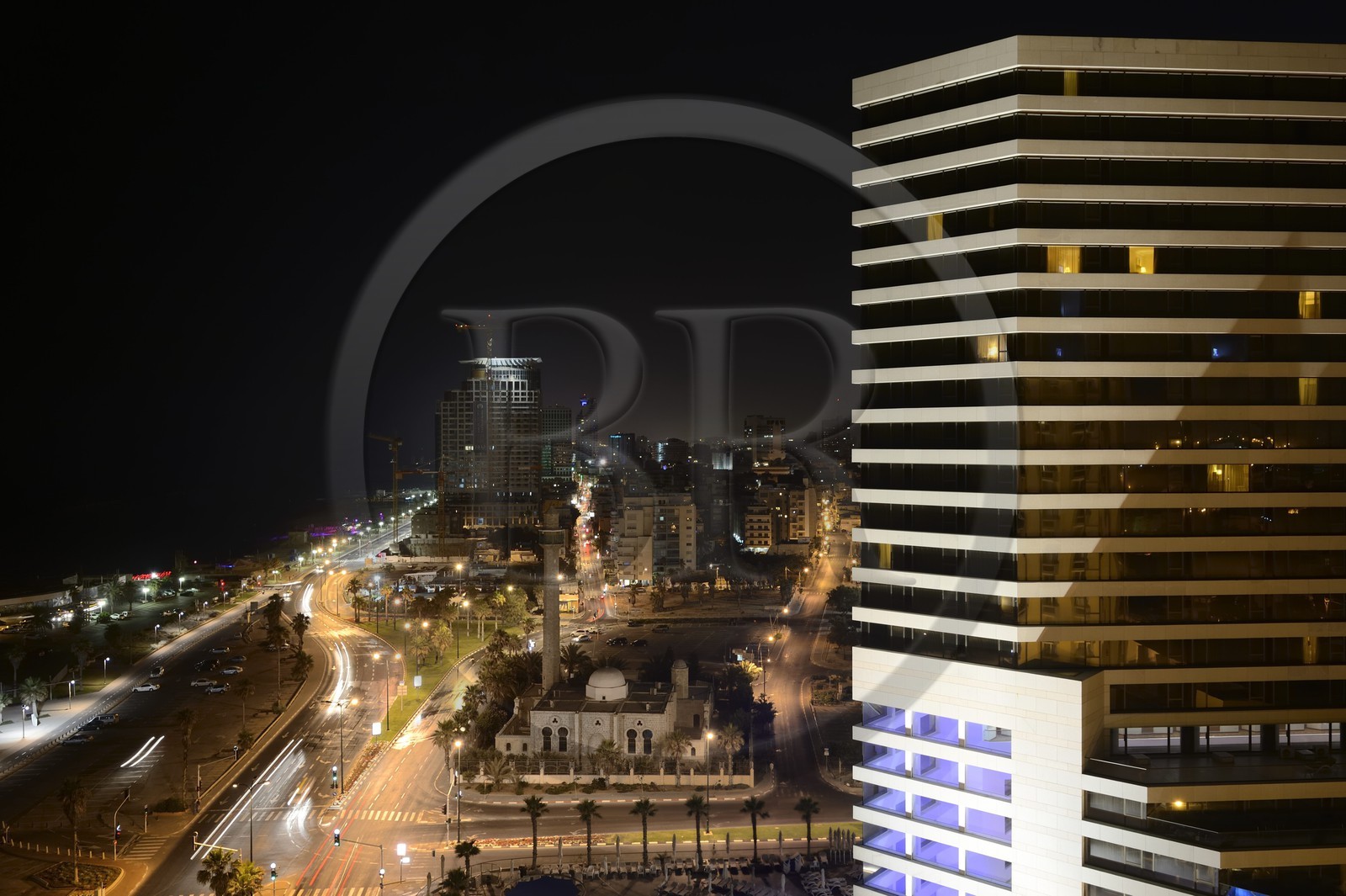 Israel, Tel Aviv, quartier de Jaffa, la mosquée Hassan Bek sur le front de mer