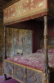 France, Indre-et-Loire (37), château de Chenonceau édifié de 1513 à 1521 de style Renaissance, chambre de Catherine de médicis