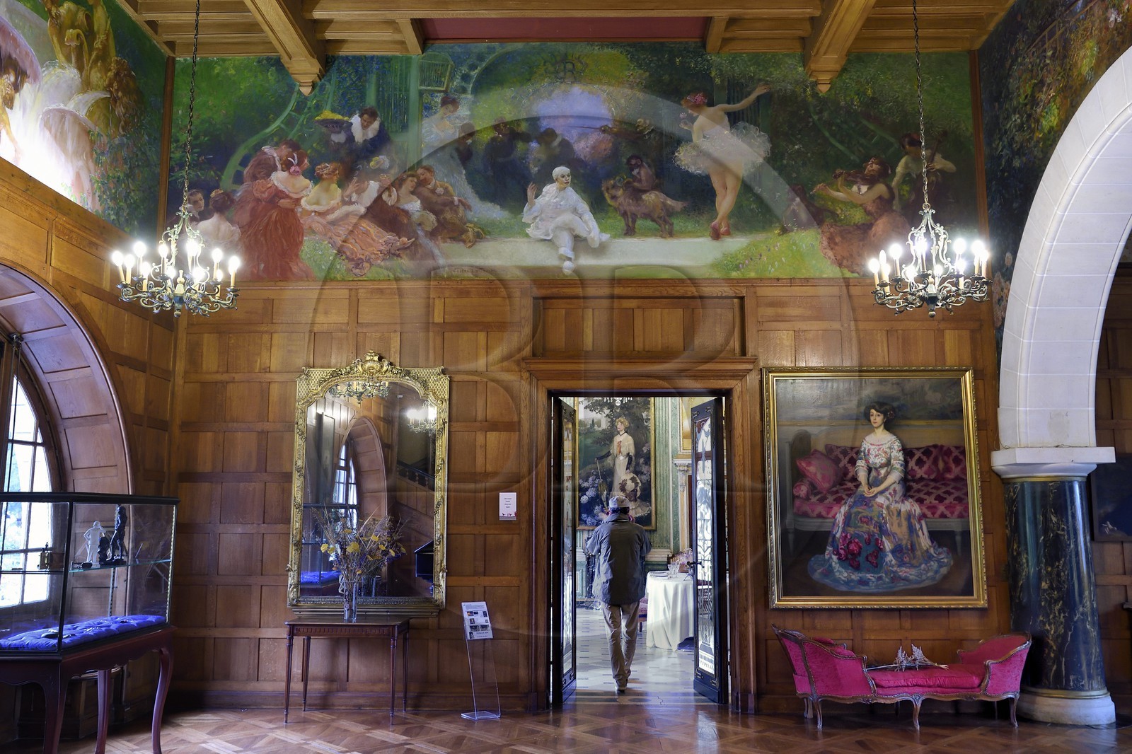 France, Pyrénées-Atlantiques (64), Pays-Basque, Cambo-les-Bains, la Villa Arnaga, musée et maison d'Edmond Rostand, le Grand Hall