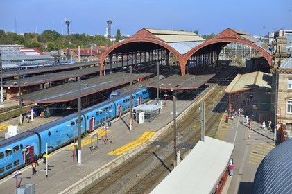 France, Bas-Rhin (67), Strasbourg, la gare centrale et sa verrière de l'architecte Jean-Marie Duthilleul de l'agence d'architecture Arep
